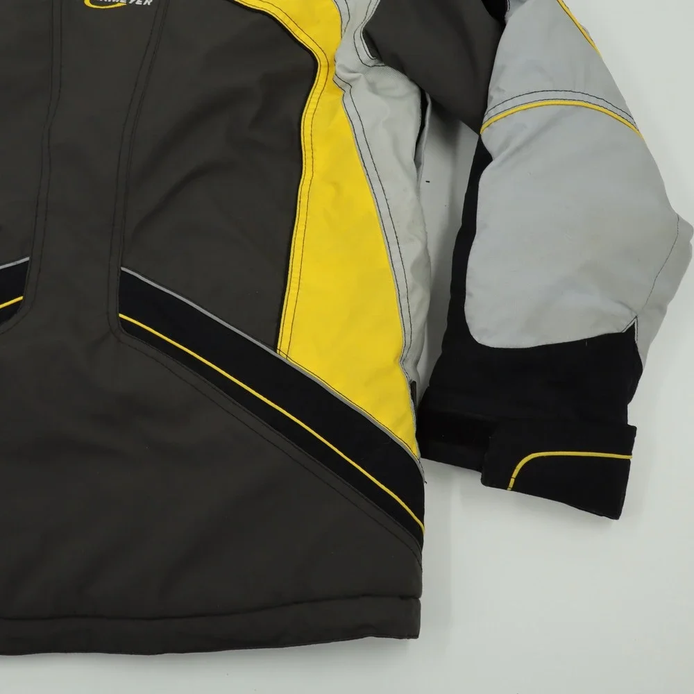 Obermeyer Mach 1 Juniors Ski Jacket Size 14 Yellow Black Gray Waterproof